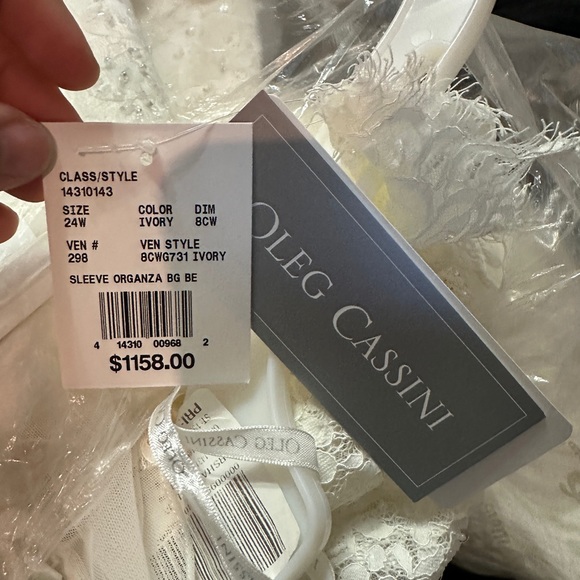 Oleg Cassini Plus Size Wedding Dress - Picture 7 of 8